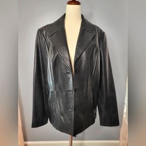 Sonoma Life + Style Lambskin Leather Blazer Jacket